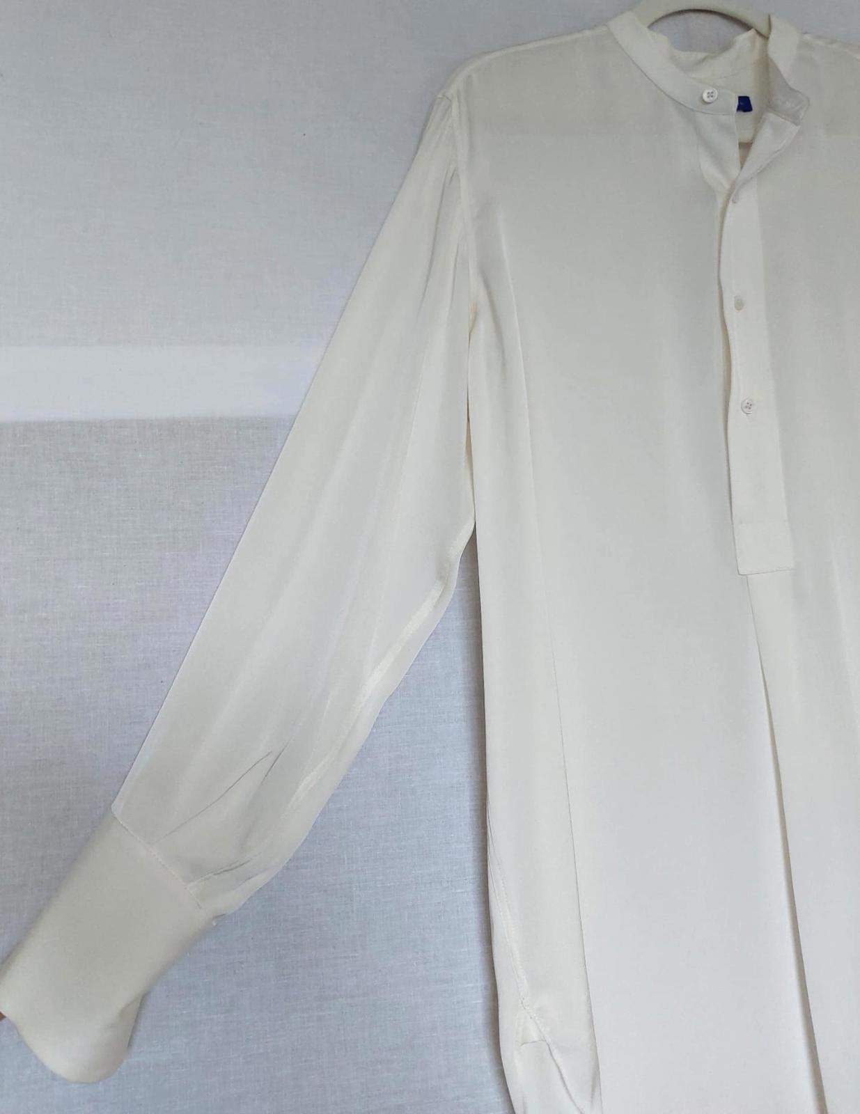 WINSER LONDON Tunic Large Ivory Silk Curved Hem Side Slits BNWOT