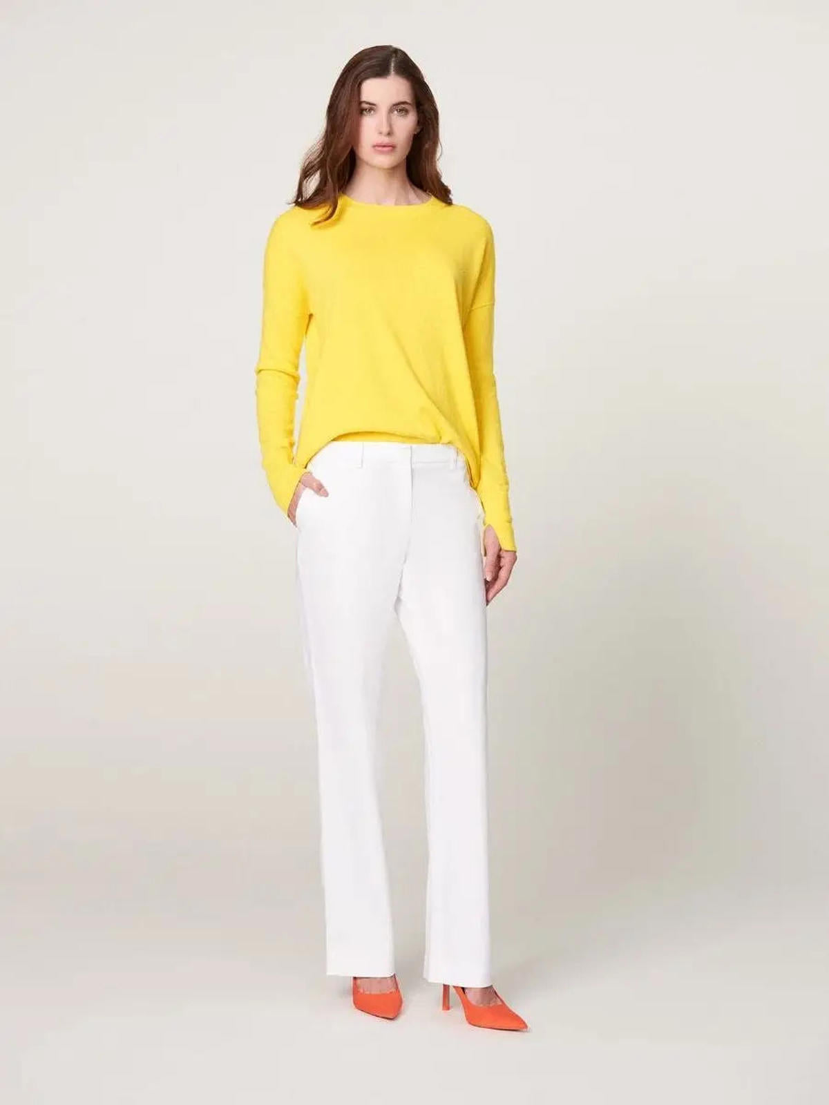 WINSER LONDON Trousers 14 White Cotton Twill Straight Leg Boyfriend Style BNWT