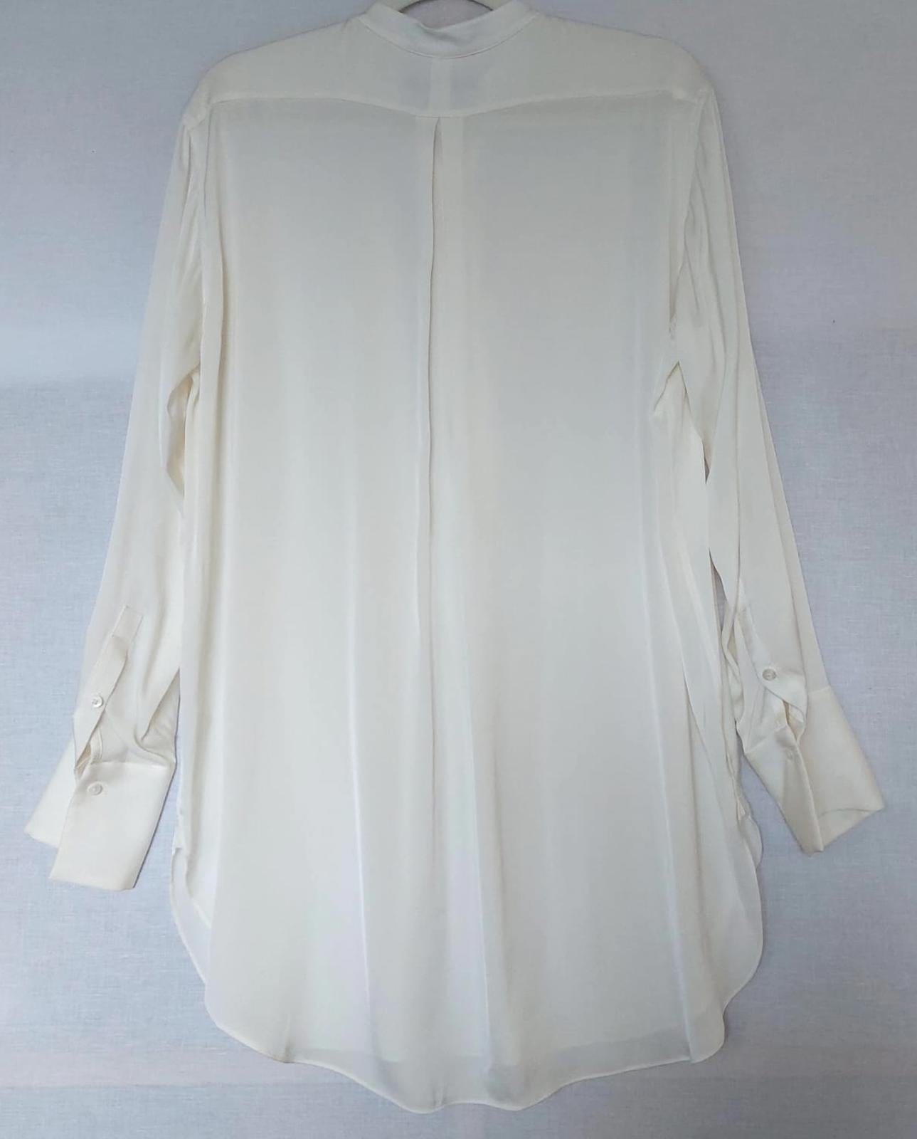 WINSER LONDON Tunic Large Ivory Silk Curved Hem Side Slits BNWOT