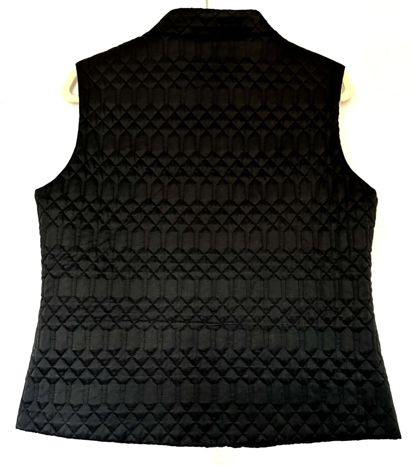 PLANET Gilet Waistcoat 12 Black Quilted Style Pockets Zip Fastening