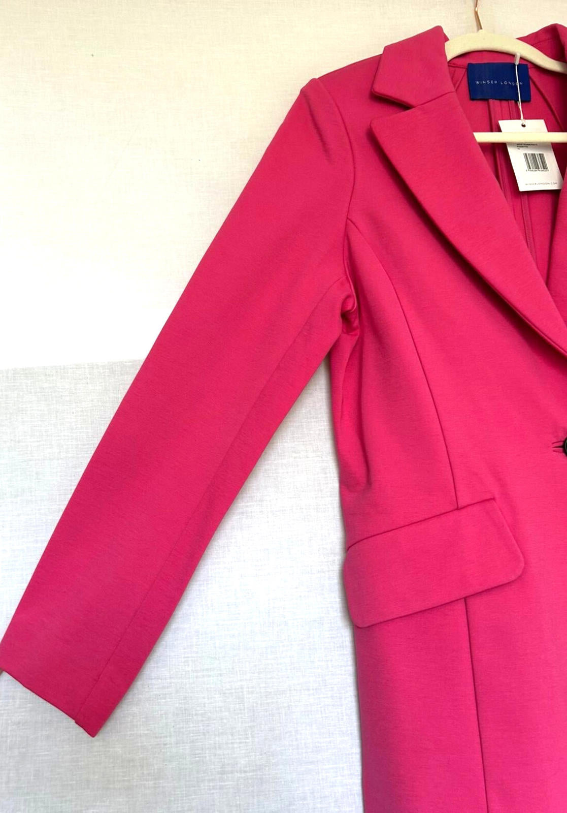 WINSER LONDON Jacket 12 Pink Buttons Ponte di Roma Long Sleeves Pockets BNWT