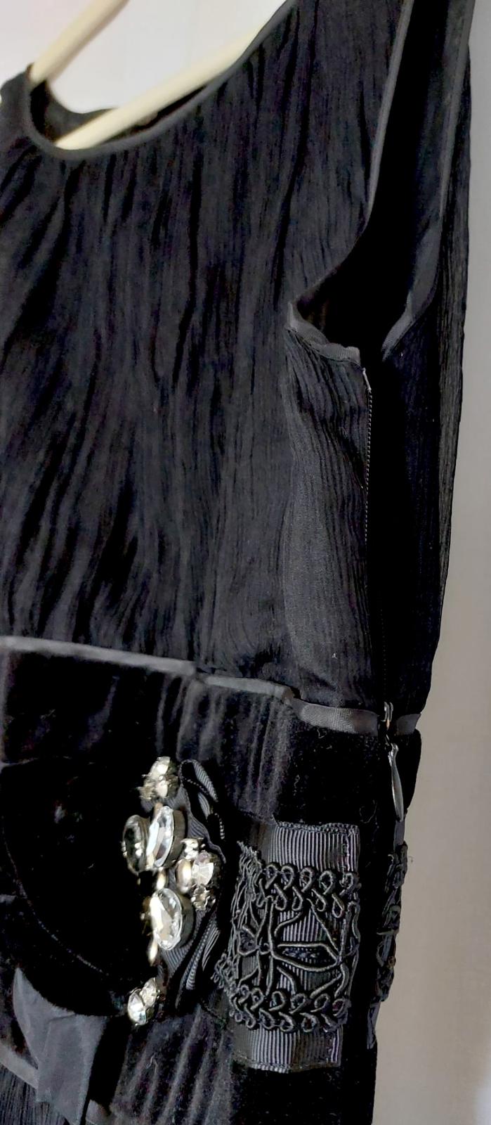 Zara Evening Dress Black Medium Silk Velvet Lined Midi Length