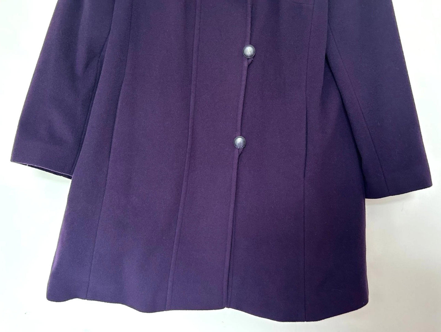 WINDSMOOR Coat 16 Purple Wool Blend Lined Buttons Pockets