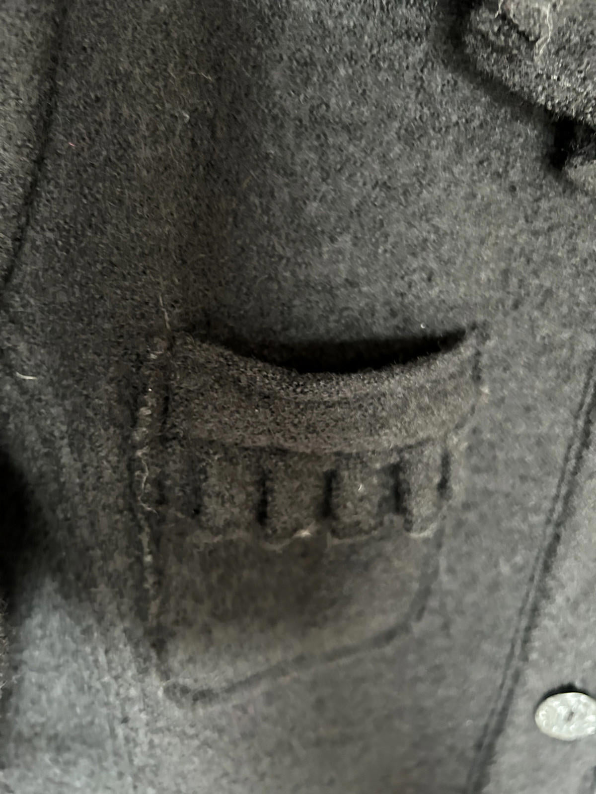 EDINA RONAY Coat 14 Black 100% Wool Button Through Pockets