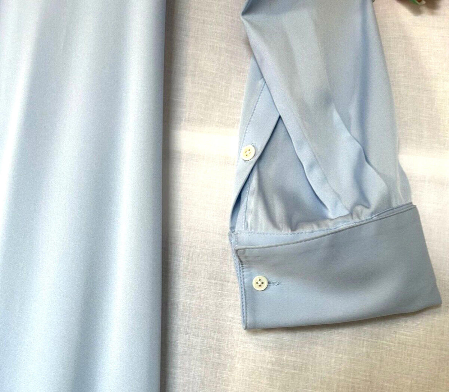 WINSER LONDON Dress Large Soft Blue Silk Maxi Shirt Style Dress BNWT