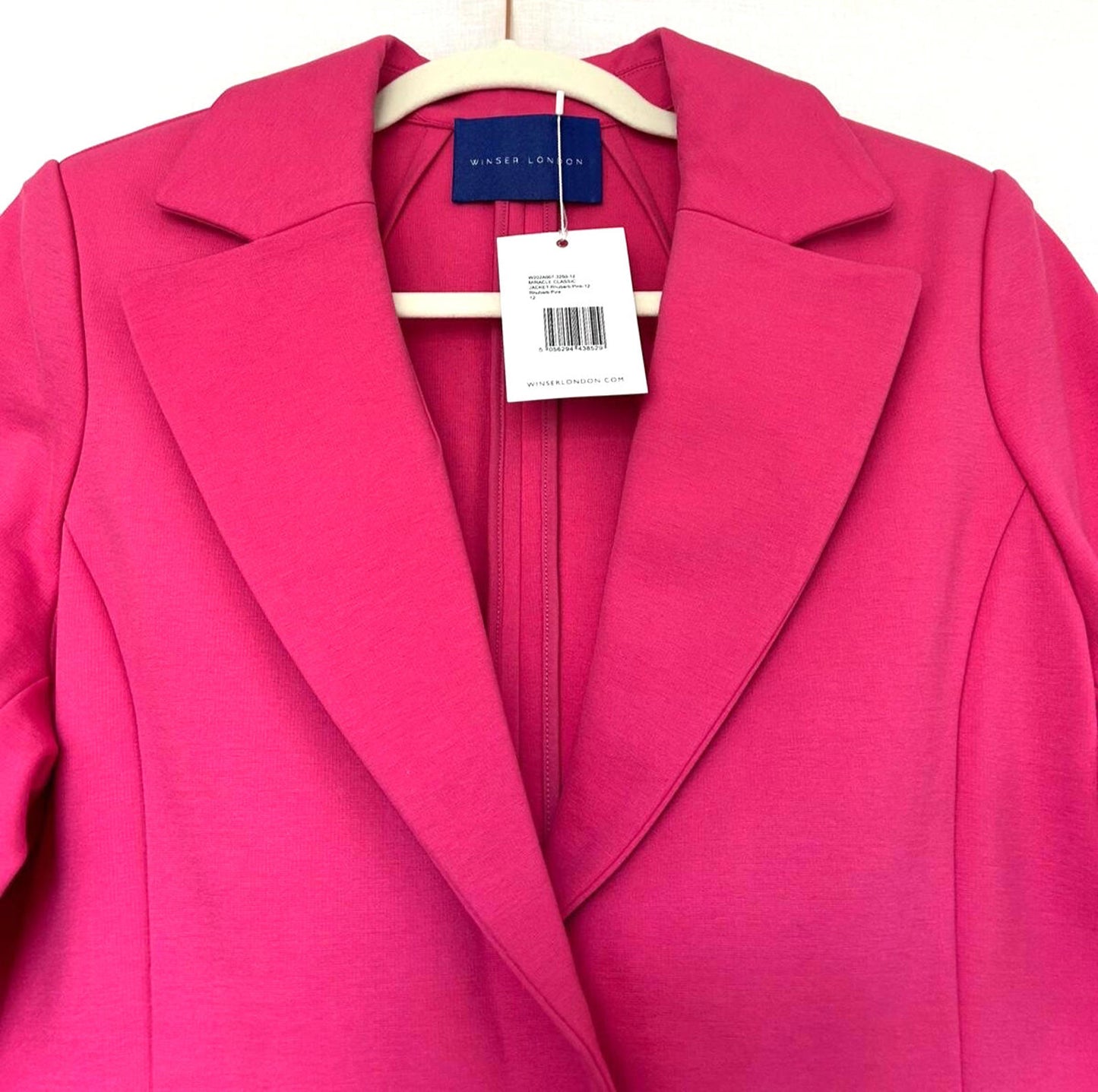 WINSER LONDON Jacket 12 Pink Buttons Ponte di Roma Long Sleeves Pockets BNWT