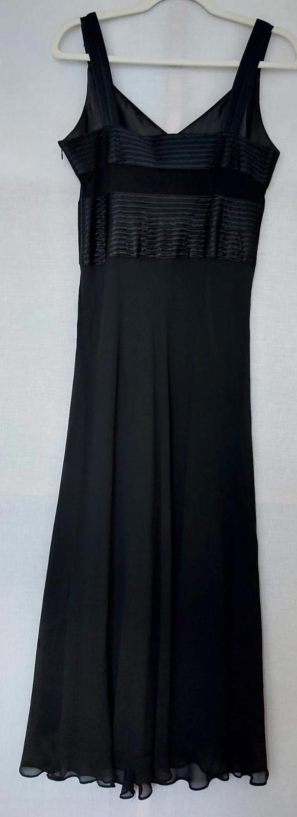 WINDSMOOR Evening Dress 12 Black 100% Silk Mid Length Lined