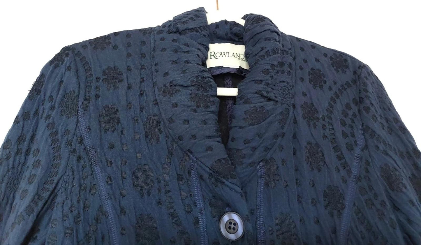 ROWLANDS Jacket 12 Inky Blue Jersey Button Through