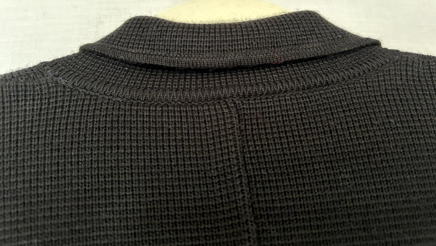 WINSER LONDON Coatigan XL Black Merino Wool Knit Pockets BNWOT