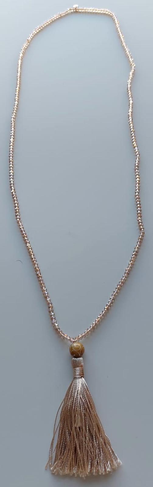 WINSER LONDON Necklace Champagne Swarovski Crystals Bead Tassel BNWOT