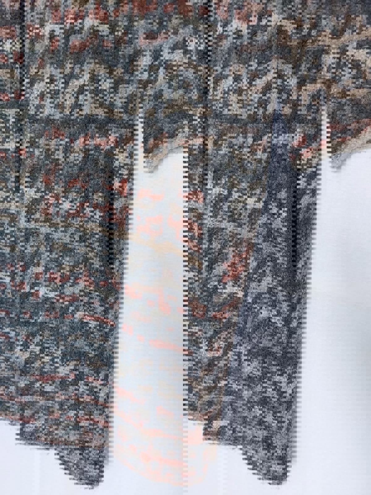 MONSOON XL Coatigan Pink Charcoal Pockets Long Sleeves Edge to Edge Style