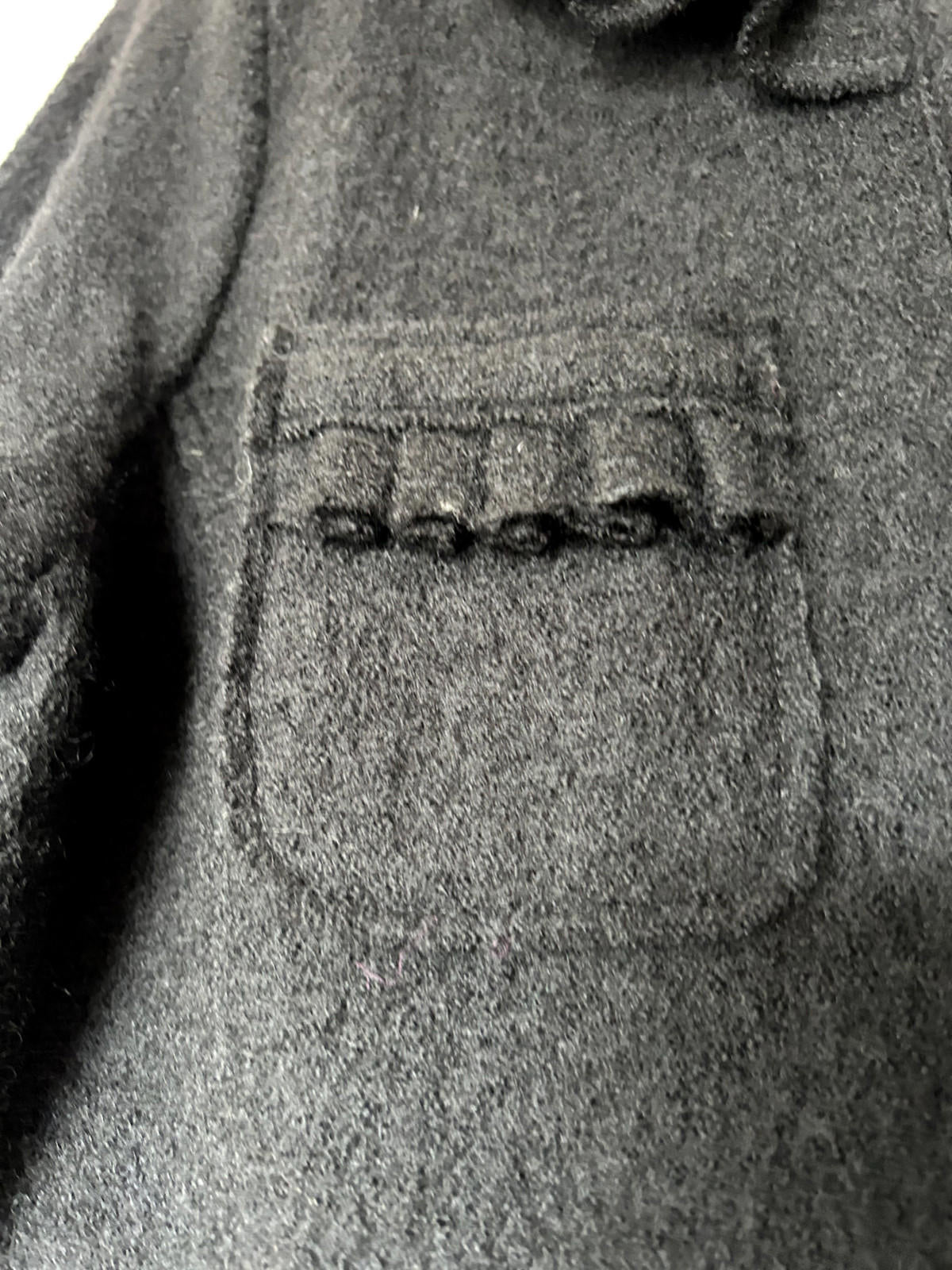 EDINA RONAY Coat 14 Black 100% Wool Button Through Pockets