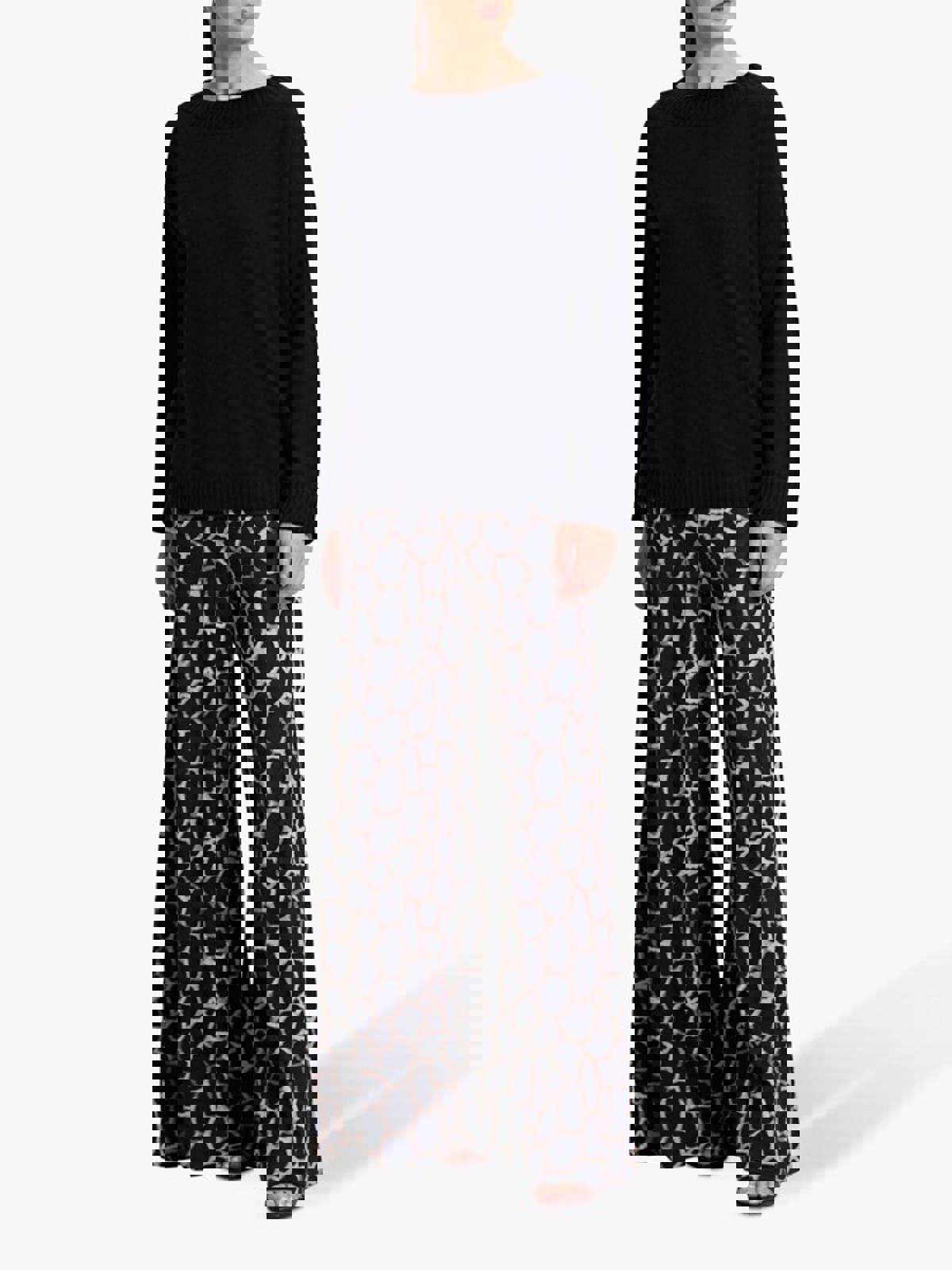 WINSER LONDON Large Black 100% Cashmere Jumper Ribbed Collar Cuffs & Hem