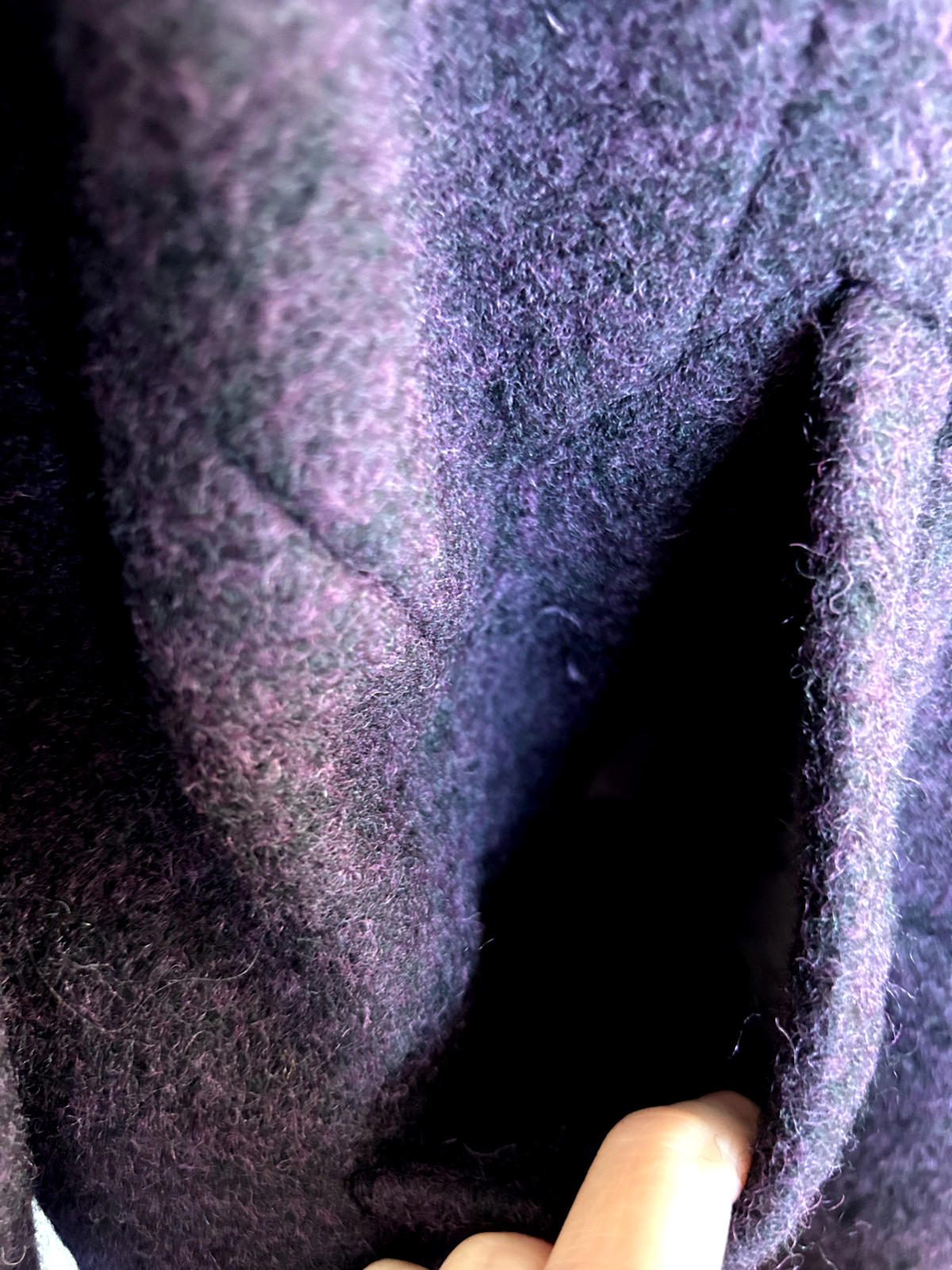 PER UNA Coat 16 Deep Purple Lined Mid-Length Wool Blend Pockets