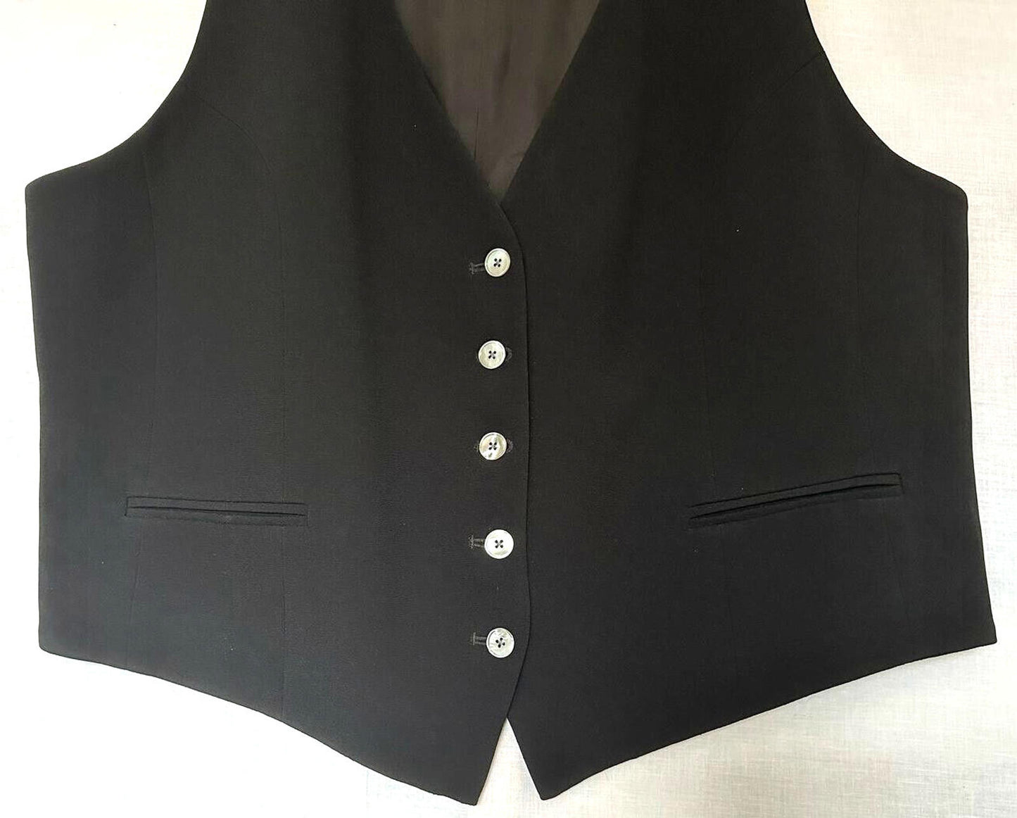 WINSER LONDON Waistcoat Large Satin Back Crepe V Neckline BNWOT