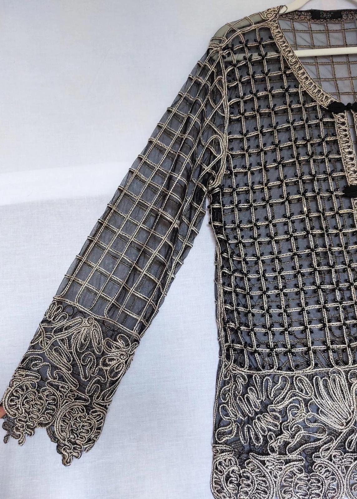 YEN Evening Jacket M/L Black & Gold Beaded Embroidered Appliqué BNWOT