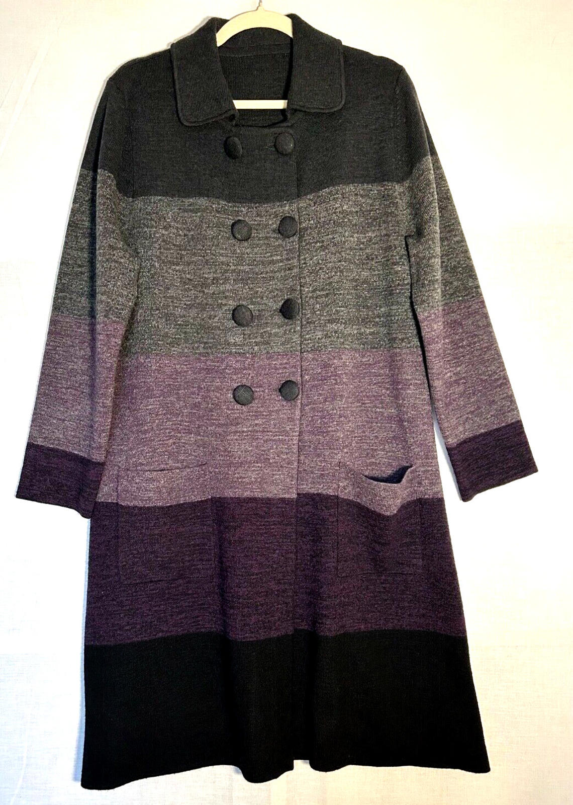 EAST Coat 14/16 Knitted Wool Blend Button Through Long Sleeves