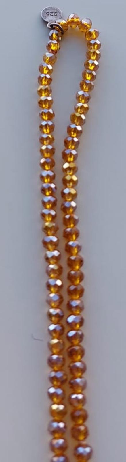 WINSER LONDON Necklace Cognac Swarovski Crystals Bead Tassel BNWOT