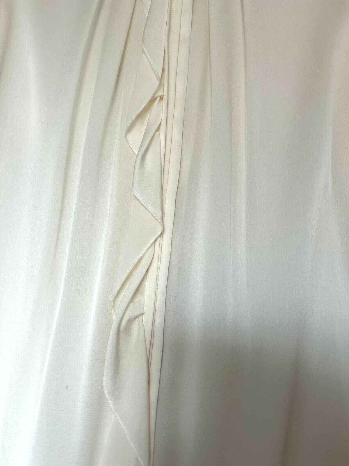 WINSER LONDON Blouse 16 Ivory Silk Ruffle Long Sleeves