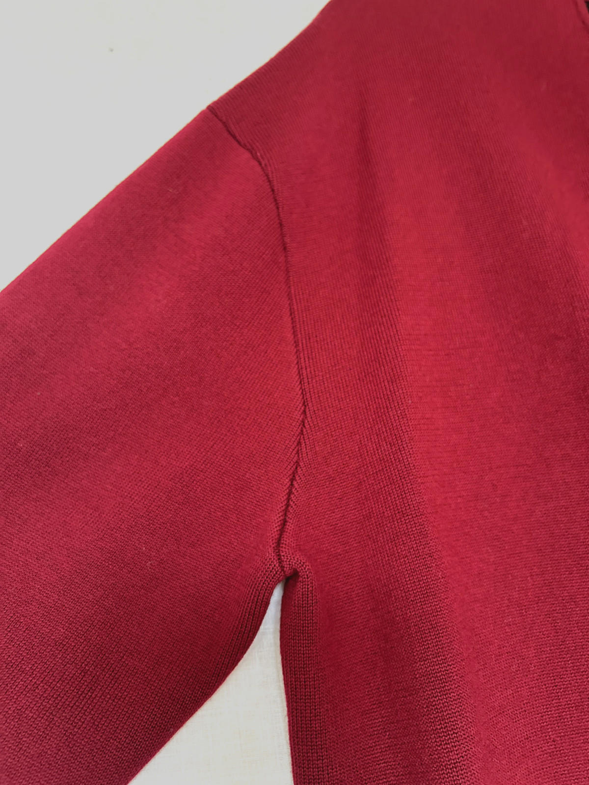 WINSER LONDON Coatigan Large Burgundy & Black Wool Blend Pockets Knitted BNWT