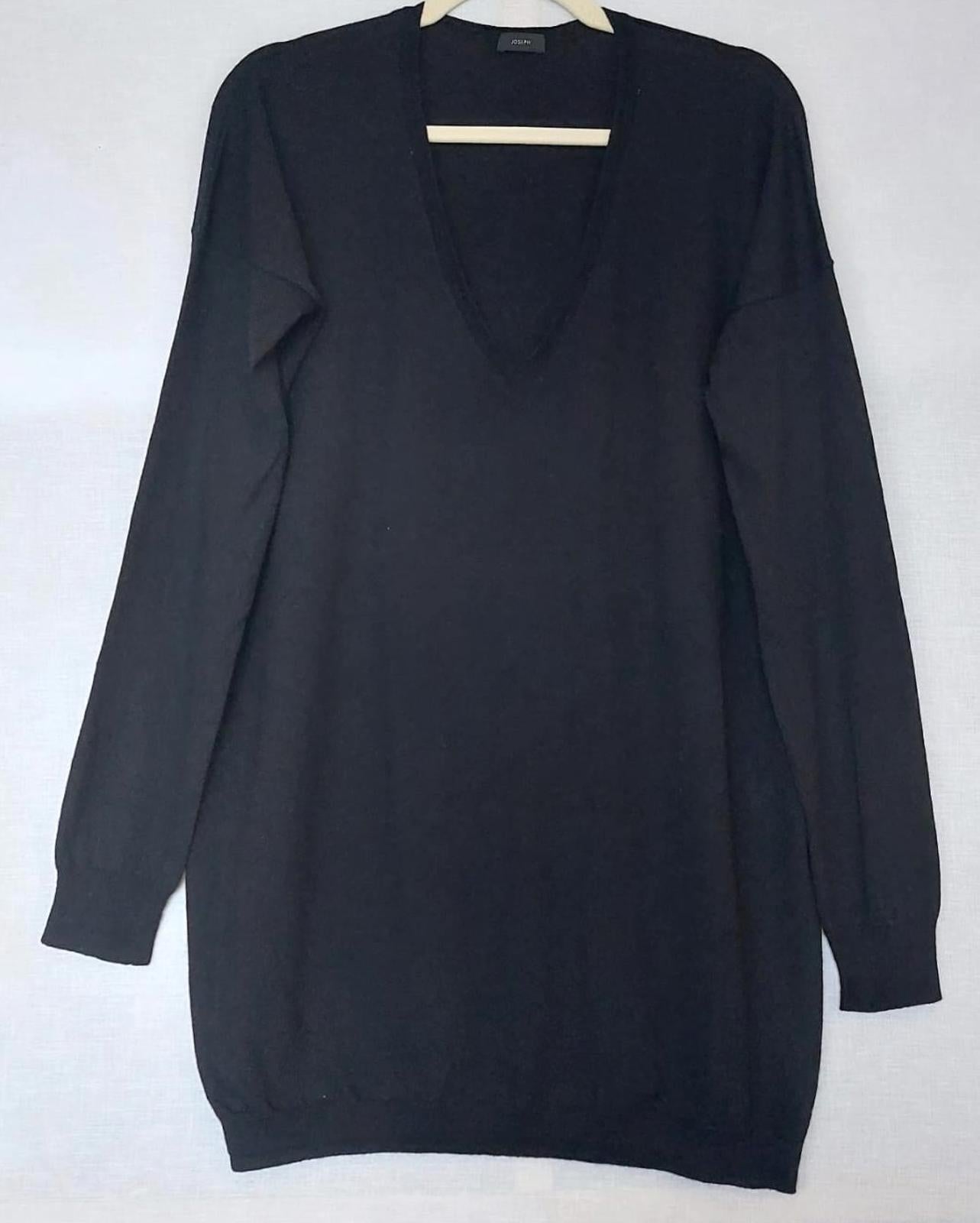 JOSEPH V-Neck Jumper Large Black Long Sleeves Lightweight Knit