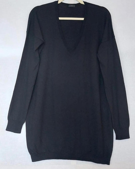 JOSEPH V-Neck Jumper Large Black Long Sleeves Lightweight Knit