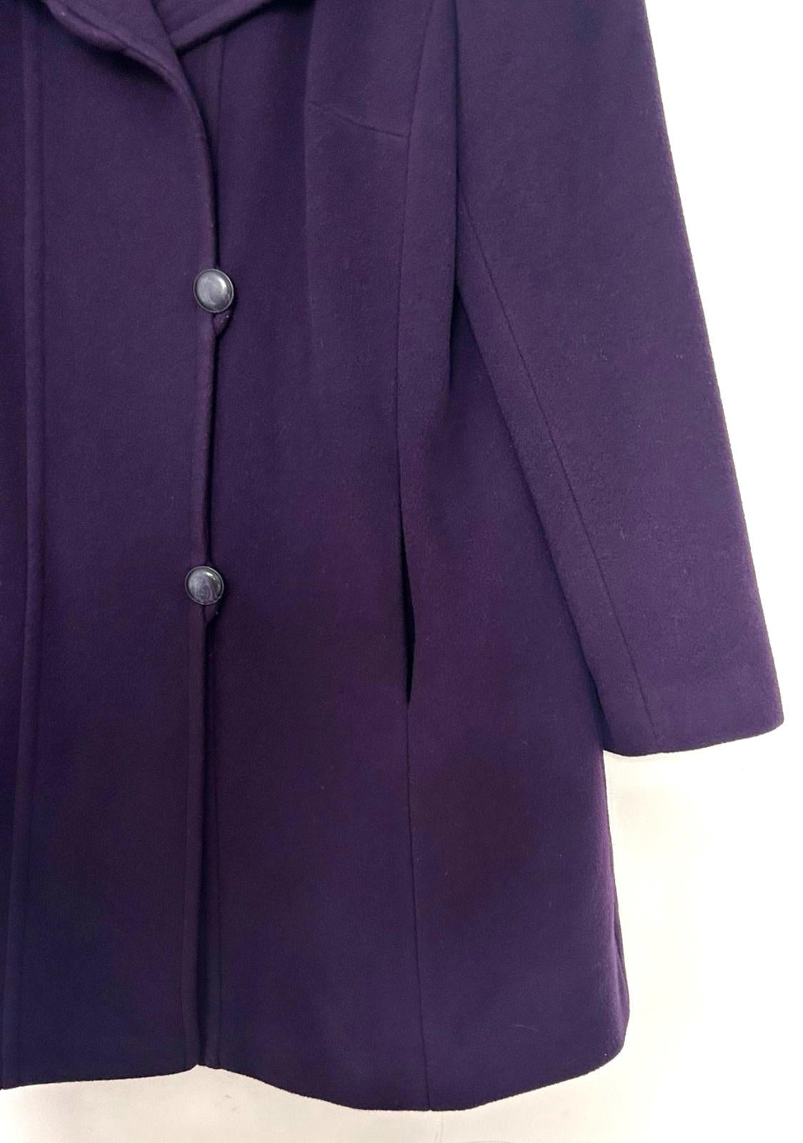 WINDSMOOR Coat 16 Purple Wool Blend Lined Buttons Pockets
