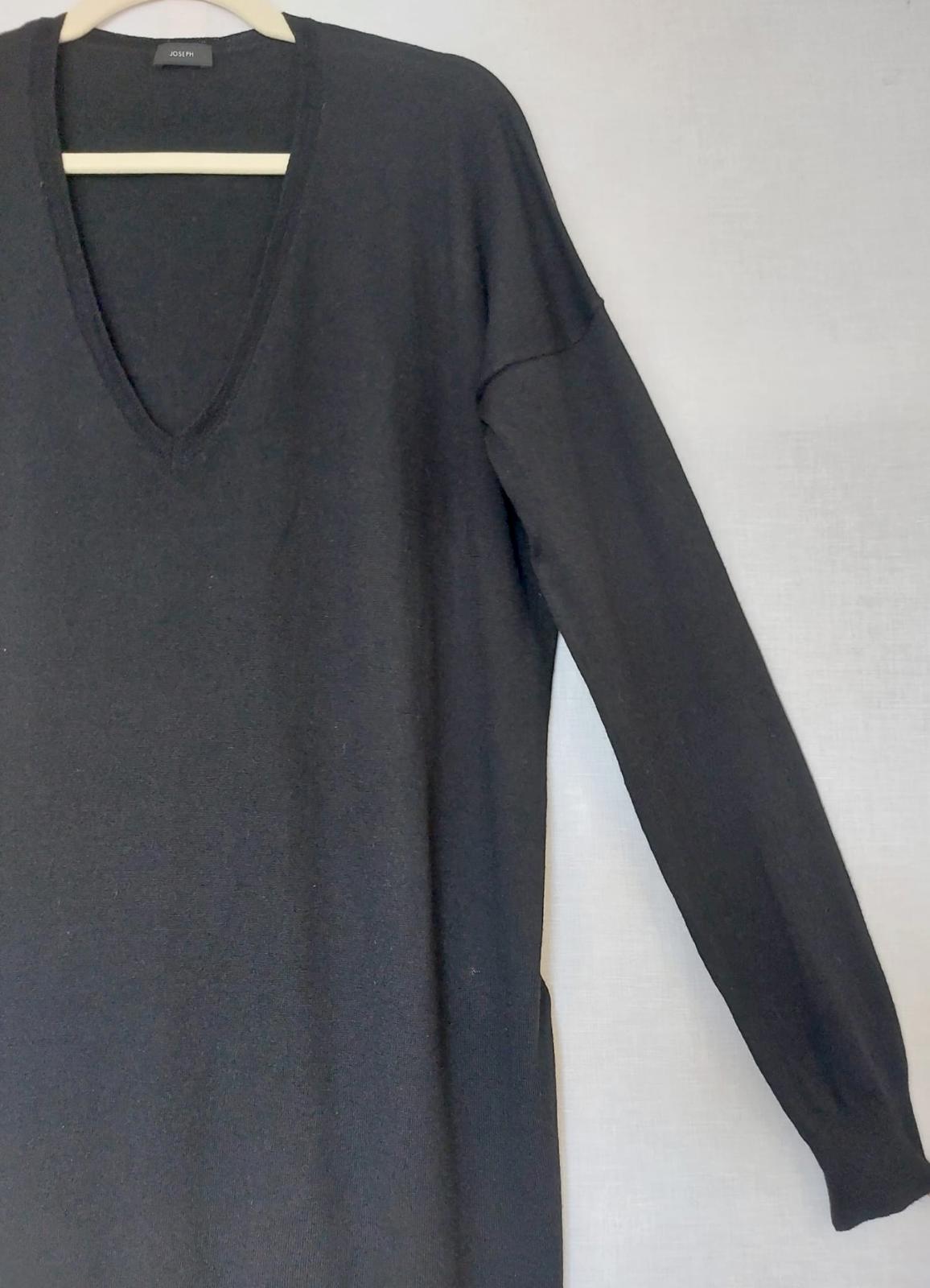 JOSEPH V-Neck Jumper Large Black Long Sleeves Lightweight Knit