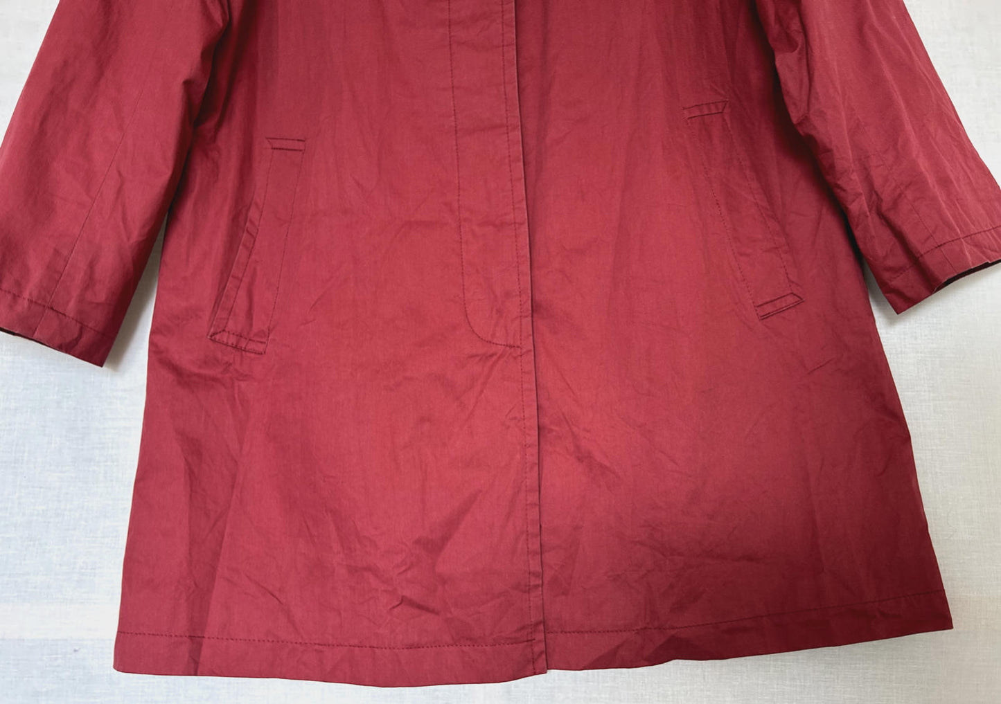 BODEN Trench Coat 12 Pinky Red Waxed Button Through Lined Pockets