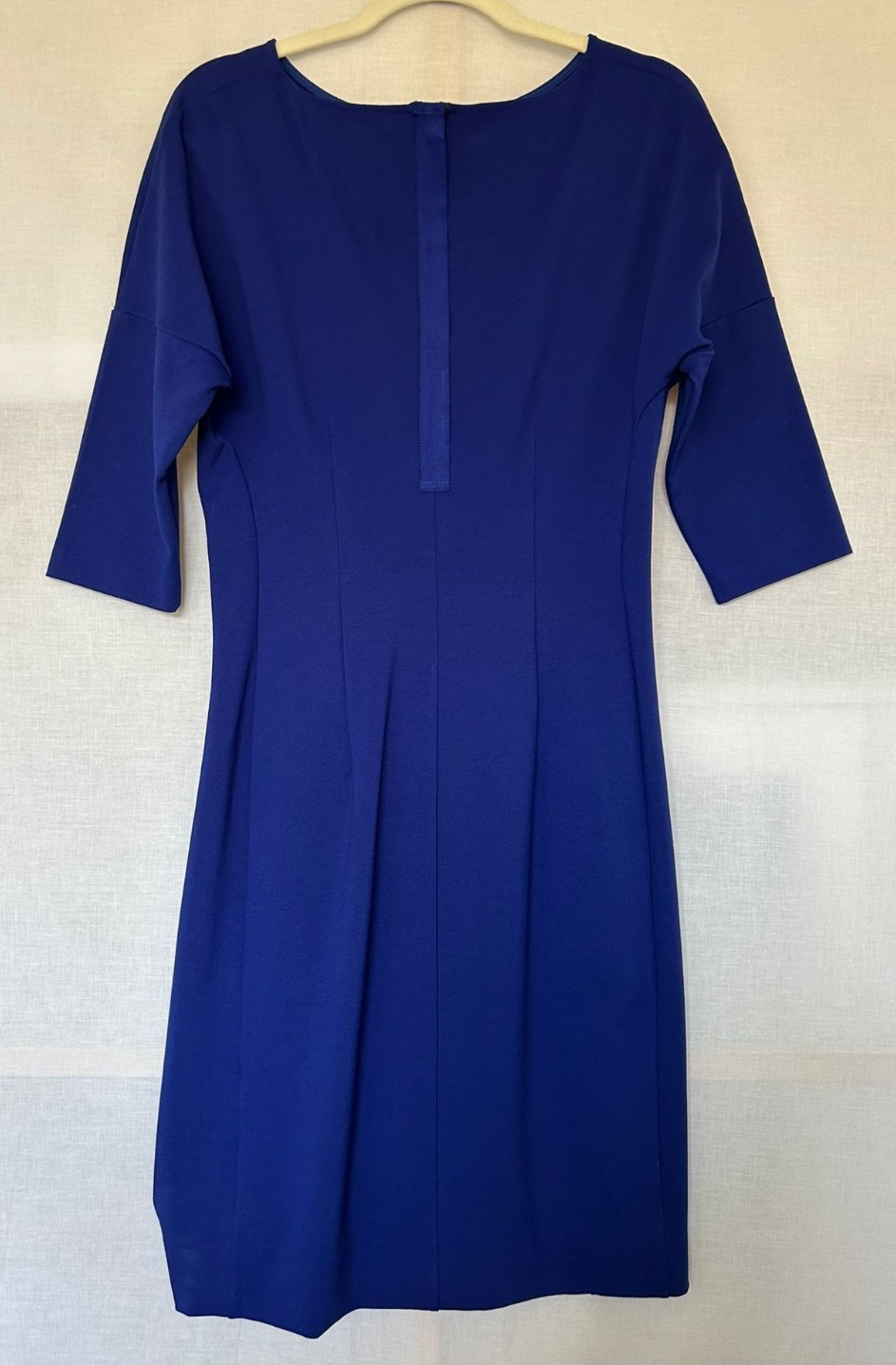 WINSER LONDON Dress 14 Royal Blue 3/4 Sleeves Fitted Round Neckline BNWT