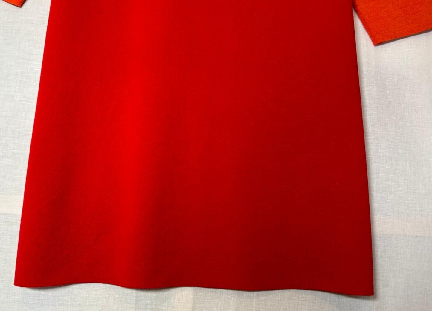 WINSER LONDON Dress Large 100% Merino Wool Orange & Red Knitted BNWT