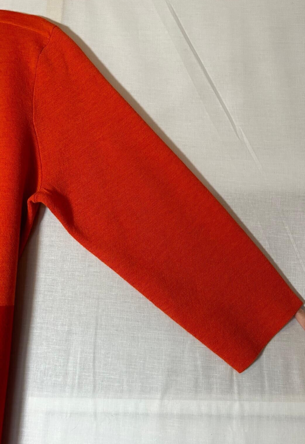 WINSER LONDON Dress Large 100% Merino Wool Orange & Red Knitted BNWT