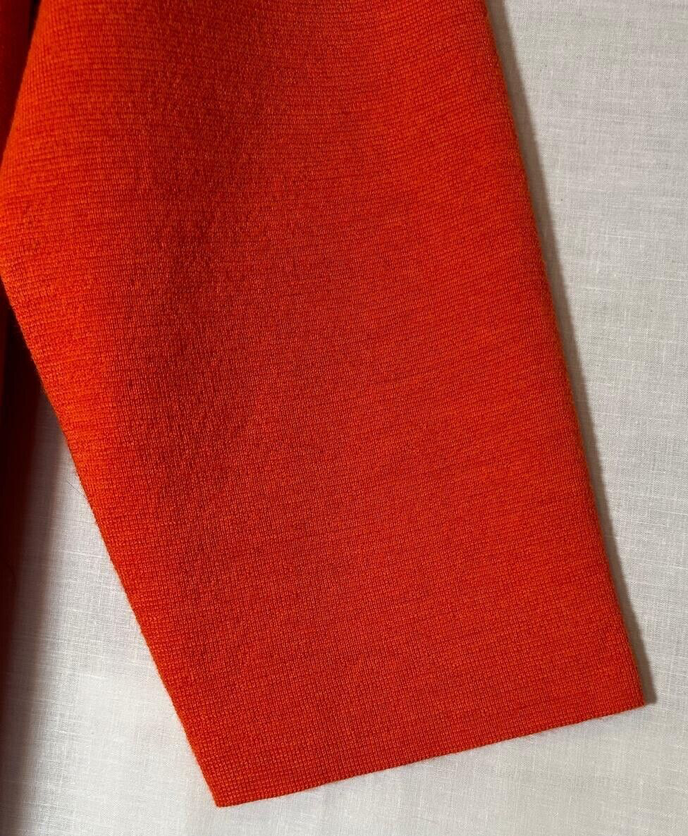 WINSER LONDON Dress Large 100% Merino Wool Orange & Red Knitted BNWT