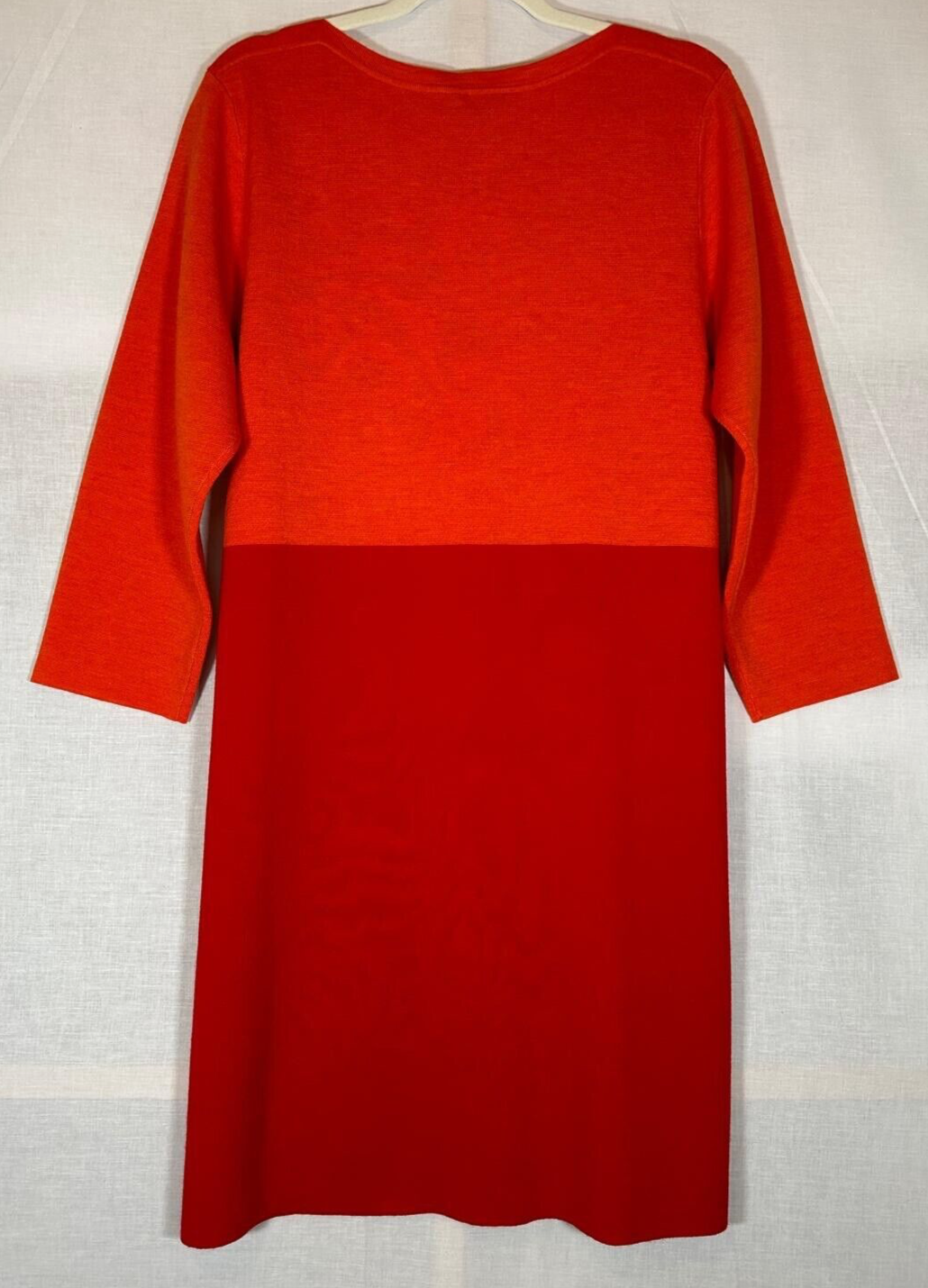 WINSER LONDON Dress Large 100% Merino Wool Orange & Red Knitted BNWT