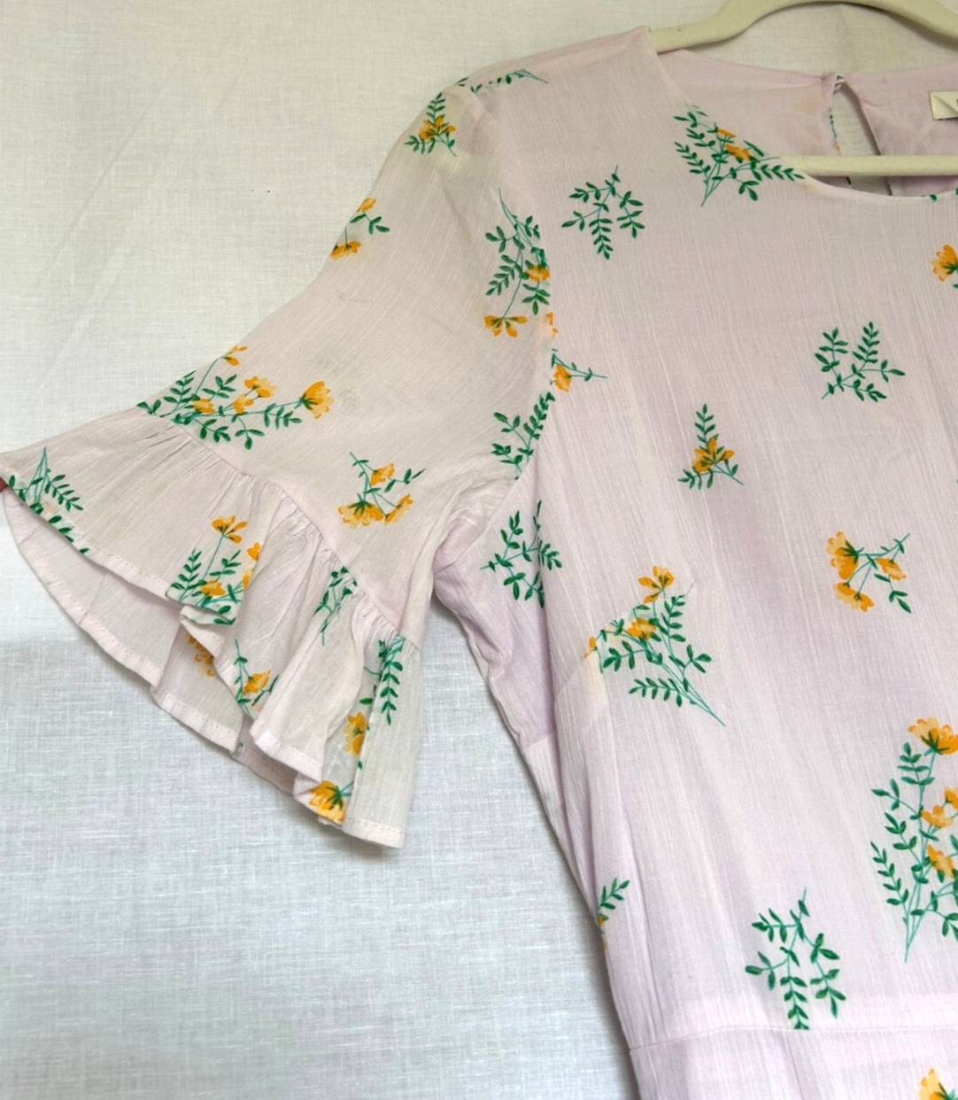GHOST X M&S Dress 12 Cotton Lined Pale Lilac Midi Floral Tea Dress Style BNWT