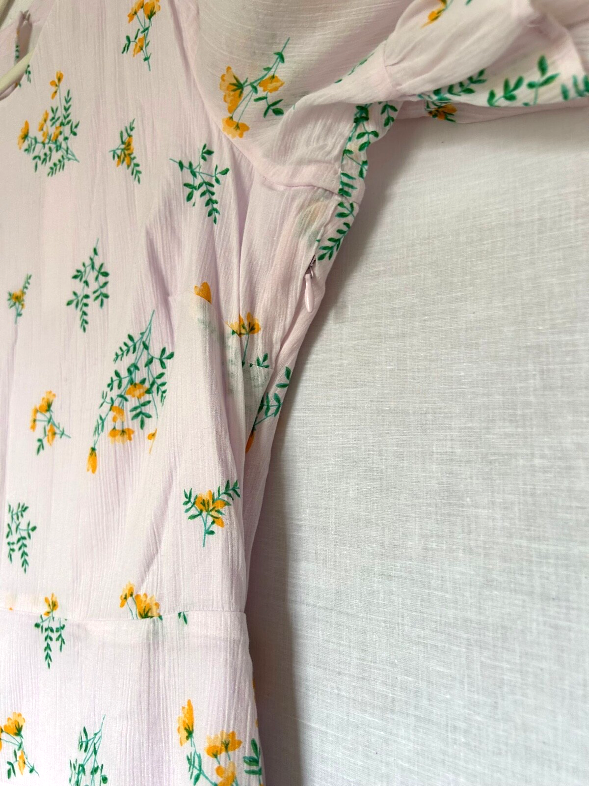 GHOST X M&S Dress 12 Cotton Lined Pale Lilac Midi Floral Tea Dress Style BNWT