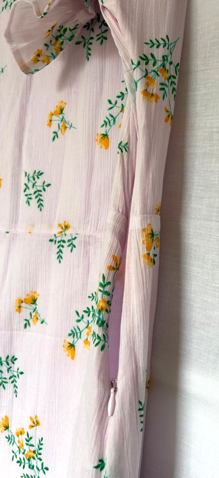 GHOST X M&S Dress 12 Cotton Lined Pale Lilac Midi Floral Tea Dress Style BNWT