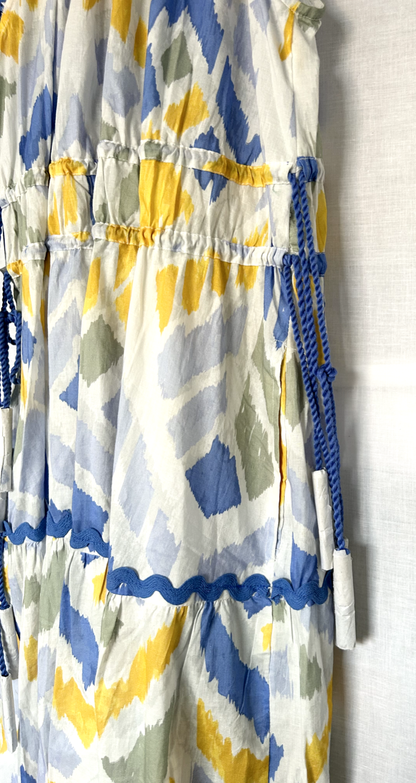 MONSOON Dress Medium Myla Cotton Tassel Embroidered Midaxi Length BNWT