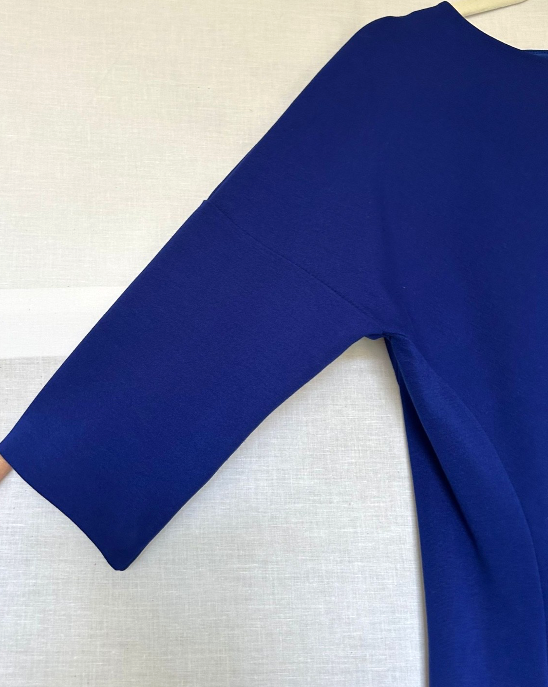 WINSER LONDON Dress 14 Royal Blue 3/4 Sleeves Fitted Round Neckline BNWT